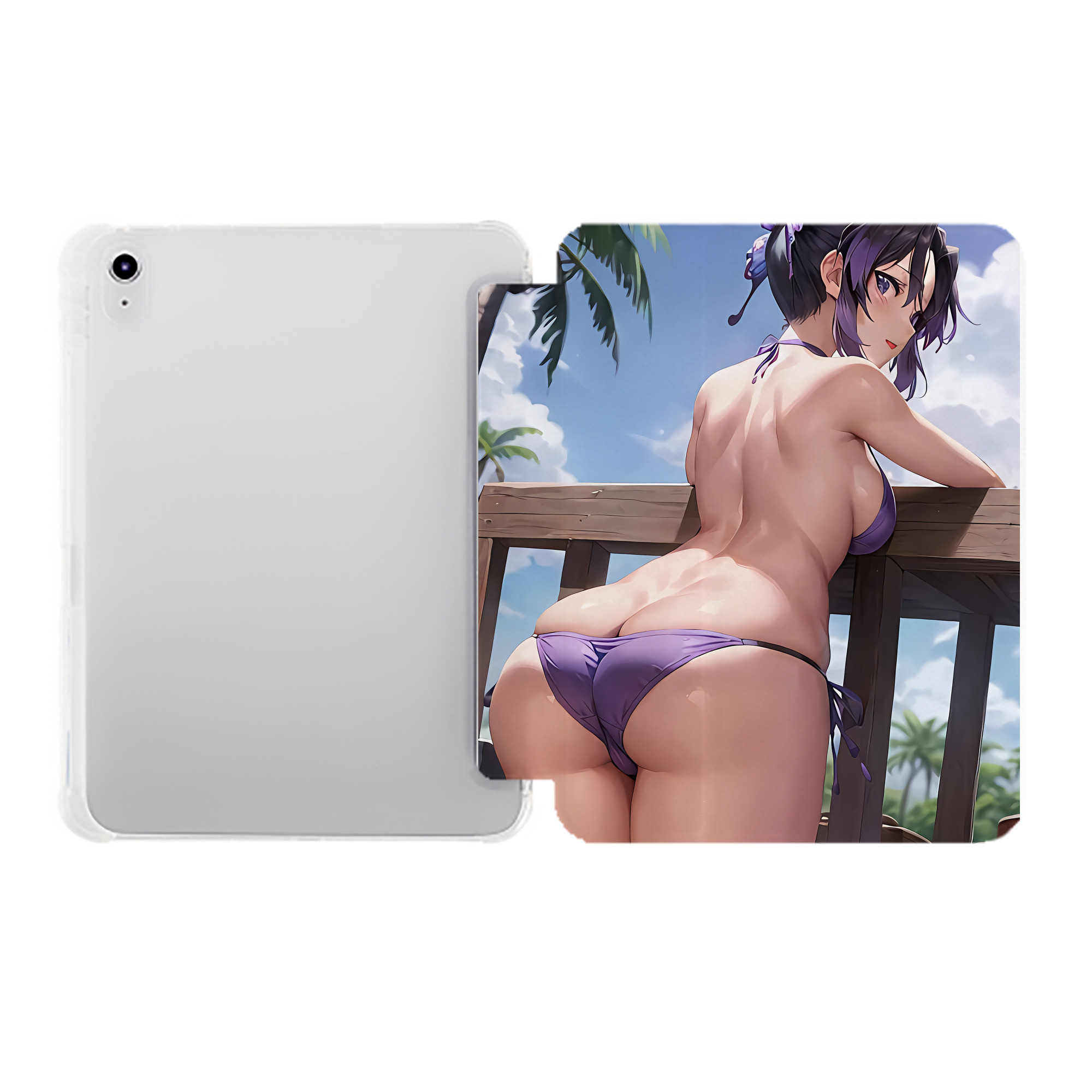 （画像用） 鬼滅の刃（きめつのやいば）蟲柱-胡蝶 しのぶ／こちょう しのぶ Kochou Shinobu IPad ケース ペン収納付き 三つ折りスタンド PUレザー×シリコン 対応機種9.5/10.5/10.9インチ